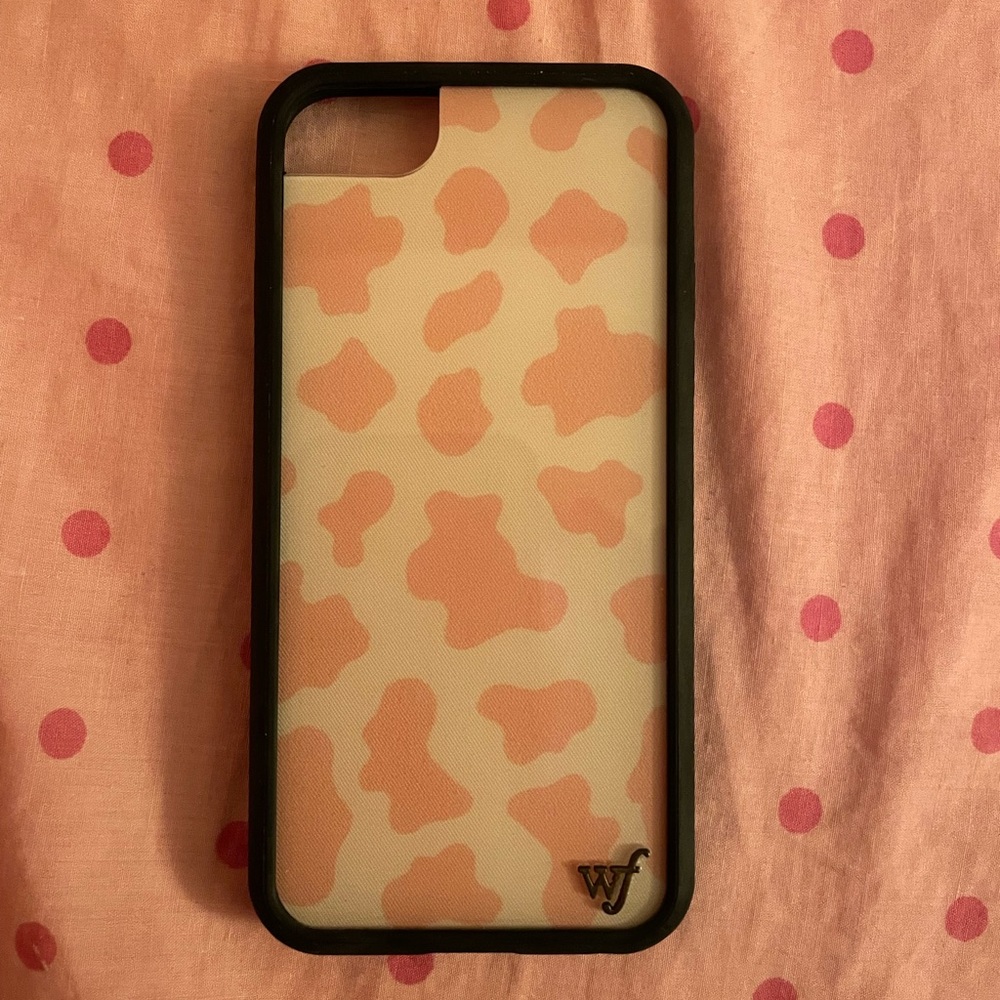 wildflower pink cow print iphone 6,7,8,&SE case